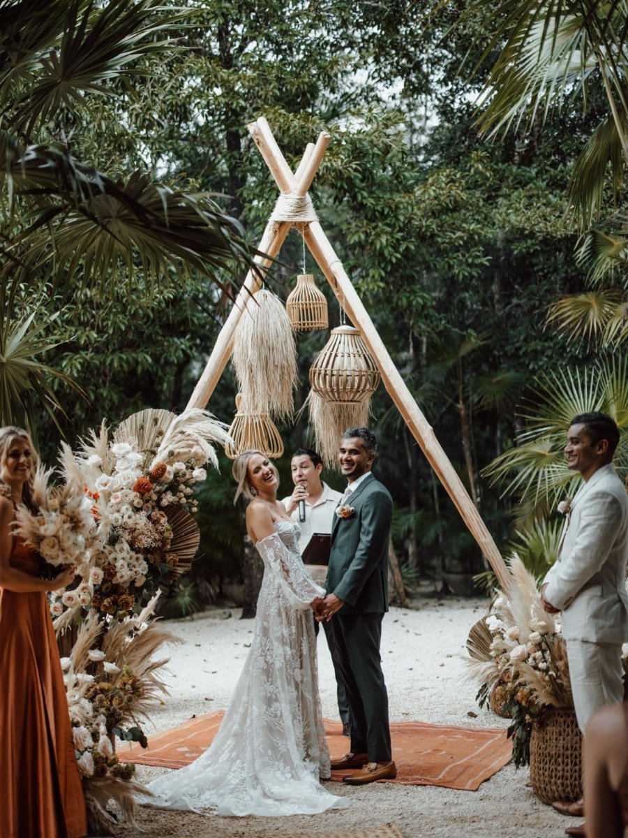 A dreamy Tulum jungle wedding in tones of terracotta