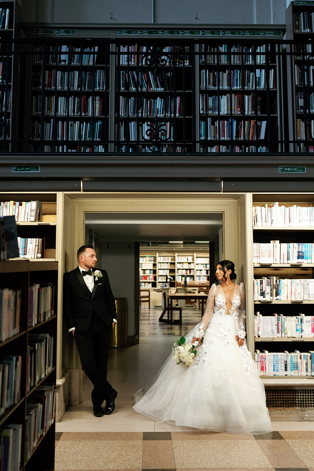 wedding at a library in philidelphia