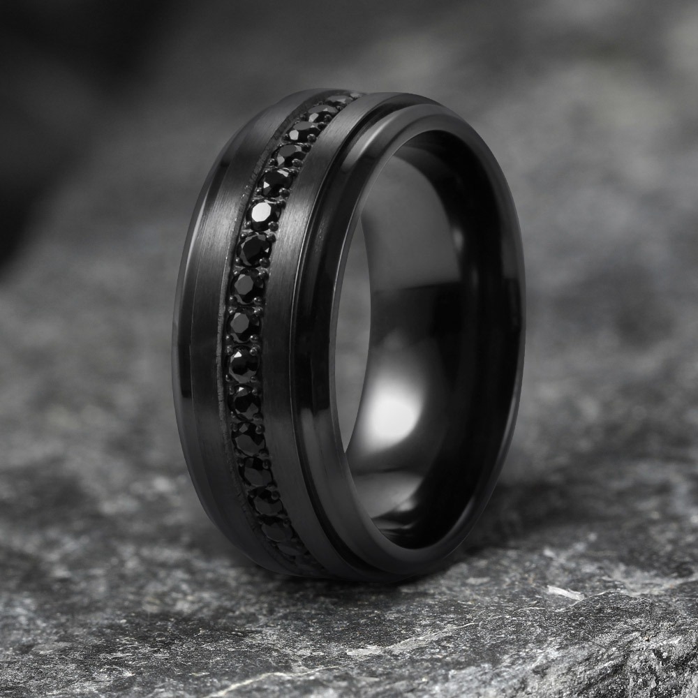 black diamond star wars inspired wedding ring for men by gentlebands