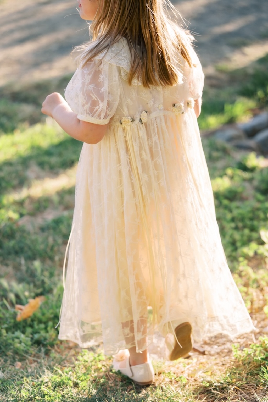 vintage ivory flower girl dress