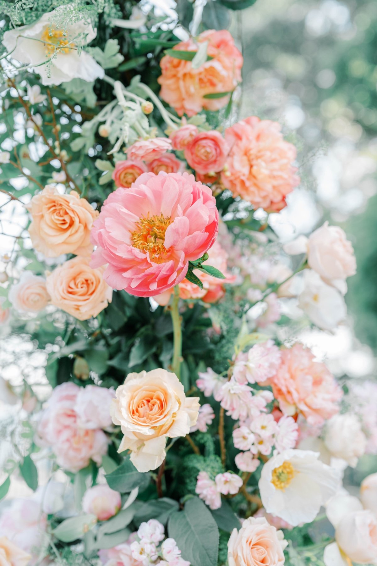 peony floral arch