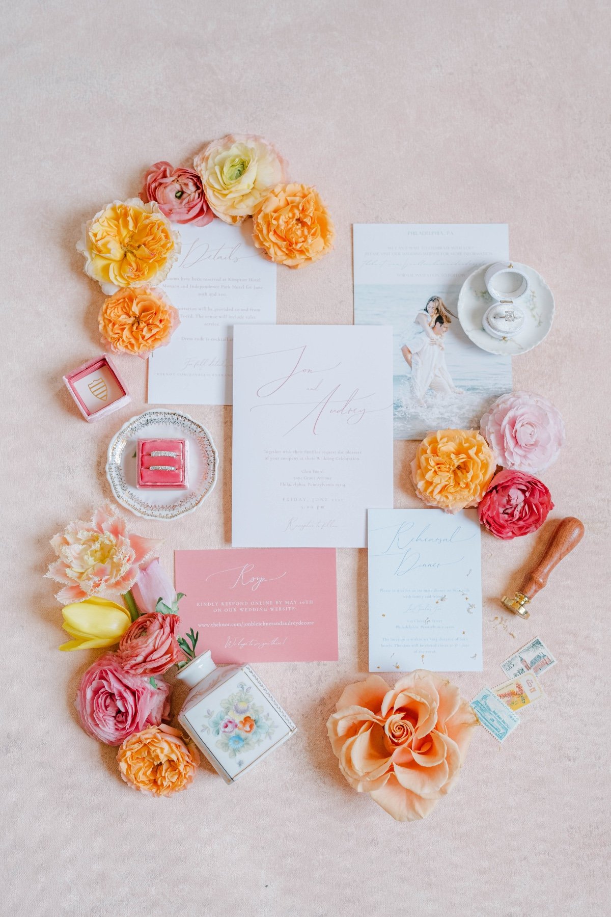 pastel wedding invitations