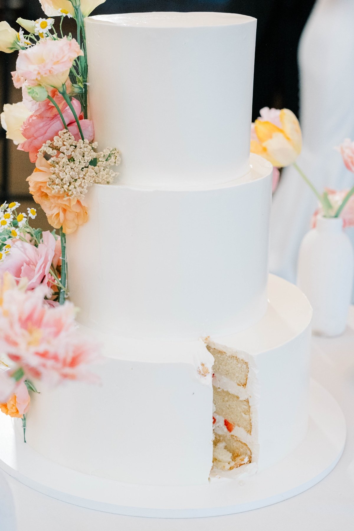 strawberries and cream wedding cake