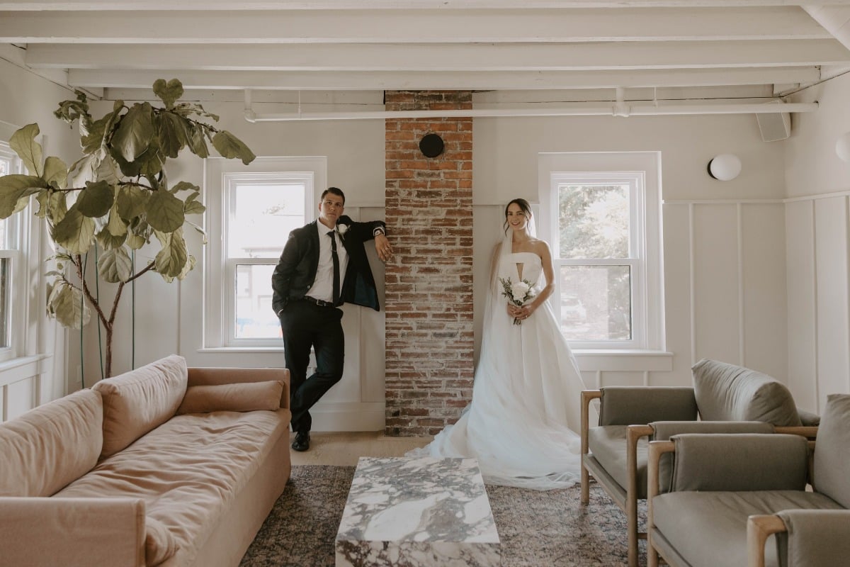 brewery wedding portraits