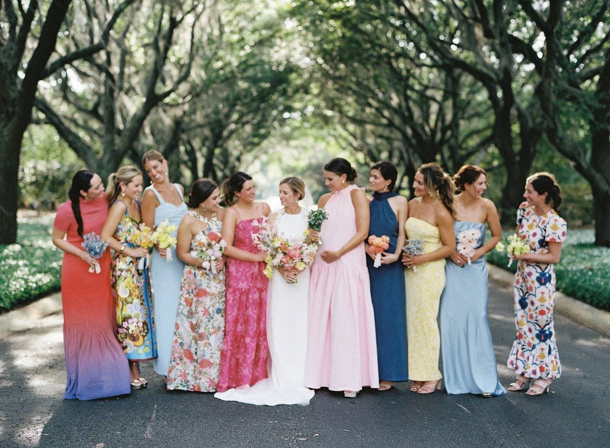 rainbow bridesmaid dress inspiration