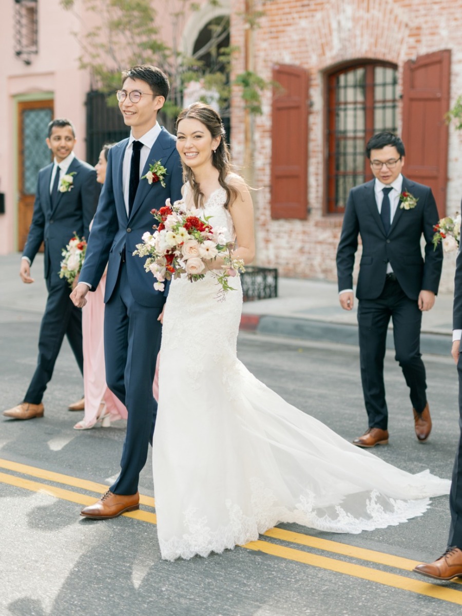 Los Angeles english garden wedding with traditional chinese touches