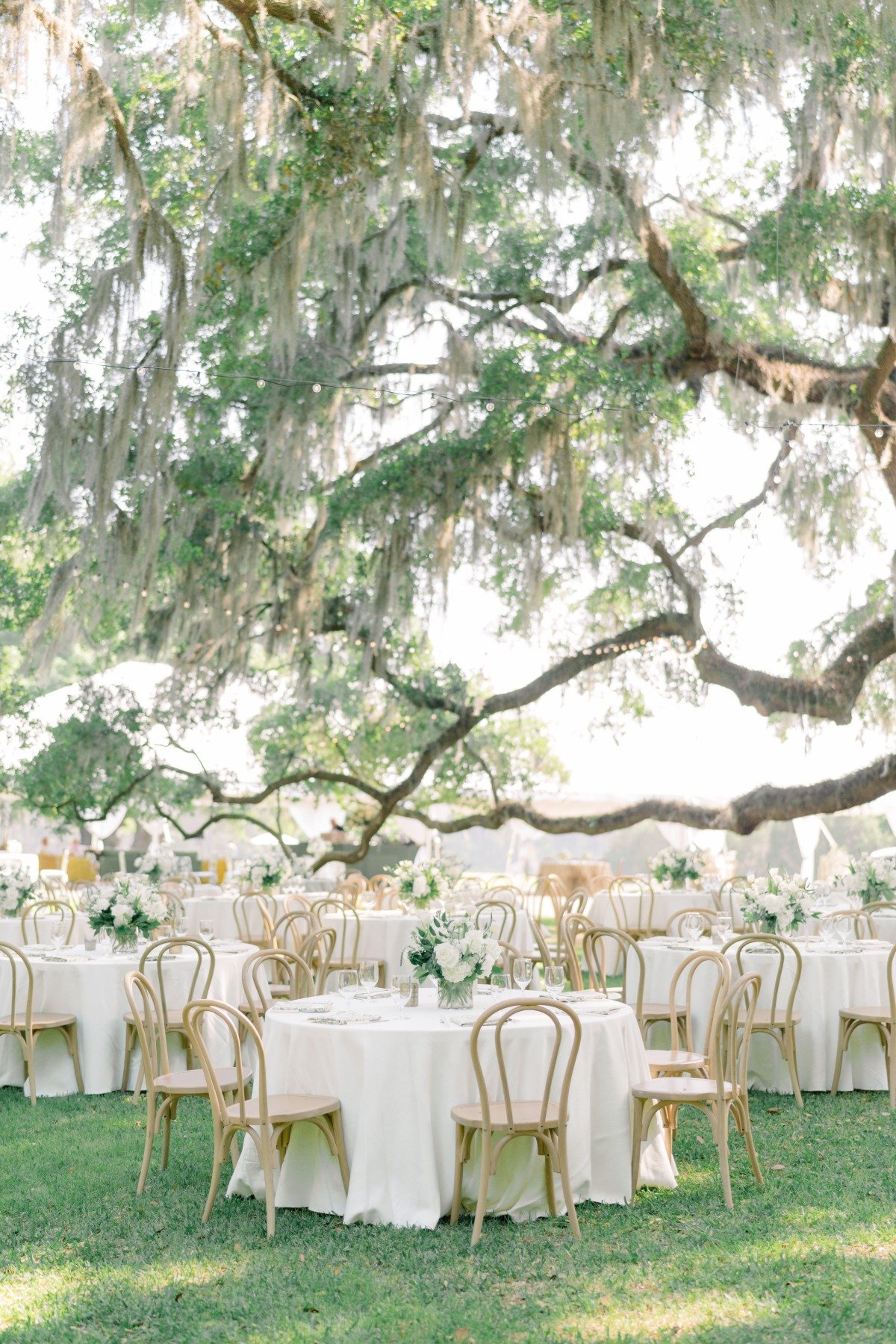 green and white outdoor wedding reception inspiration