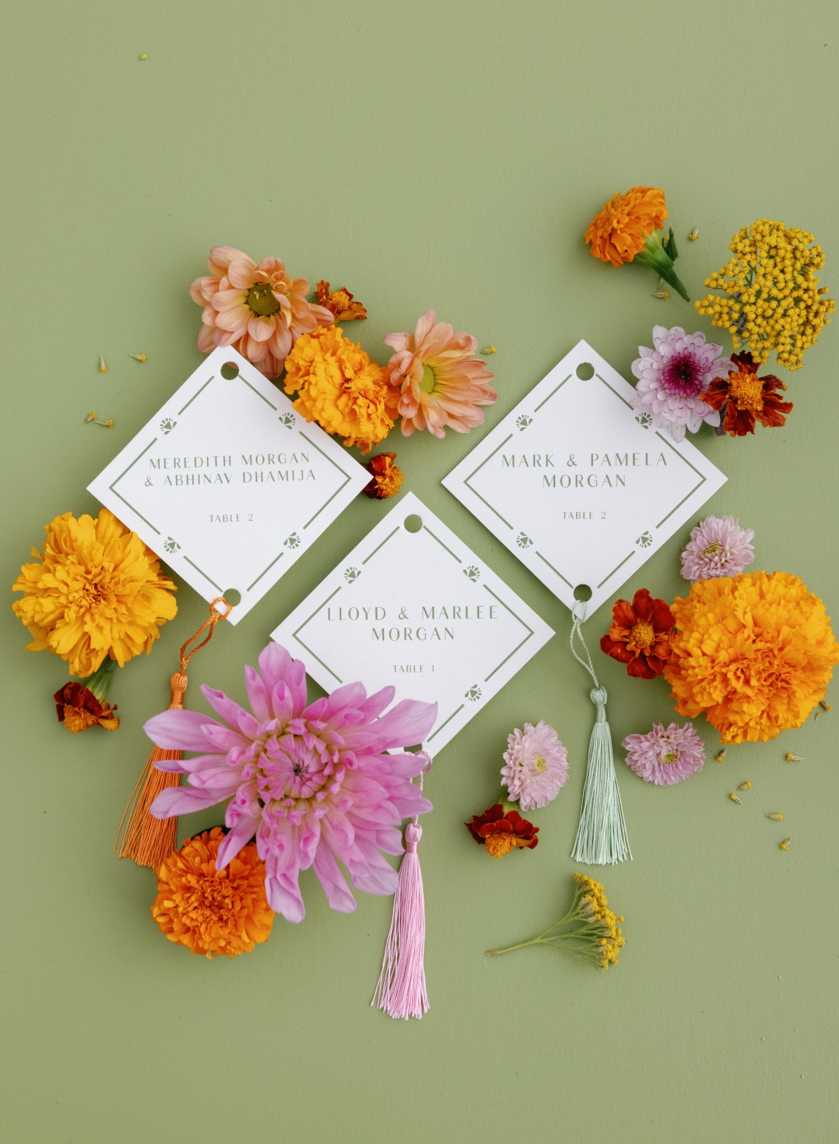 green pink and orange indian wedding inspiration