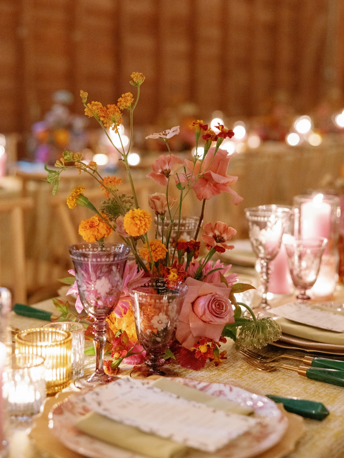 pink and orange wedding flowers