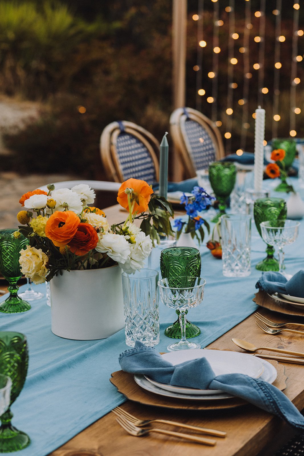 Whimsical wedding table decor