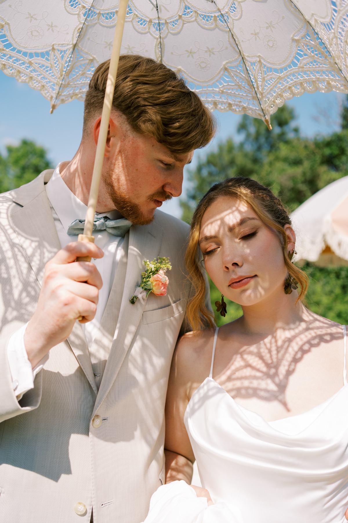 small peach boutonniere