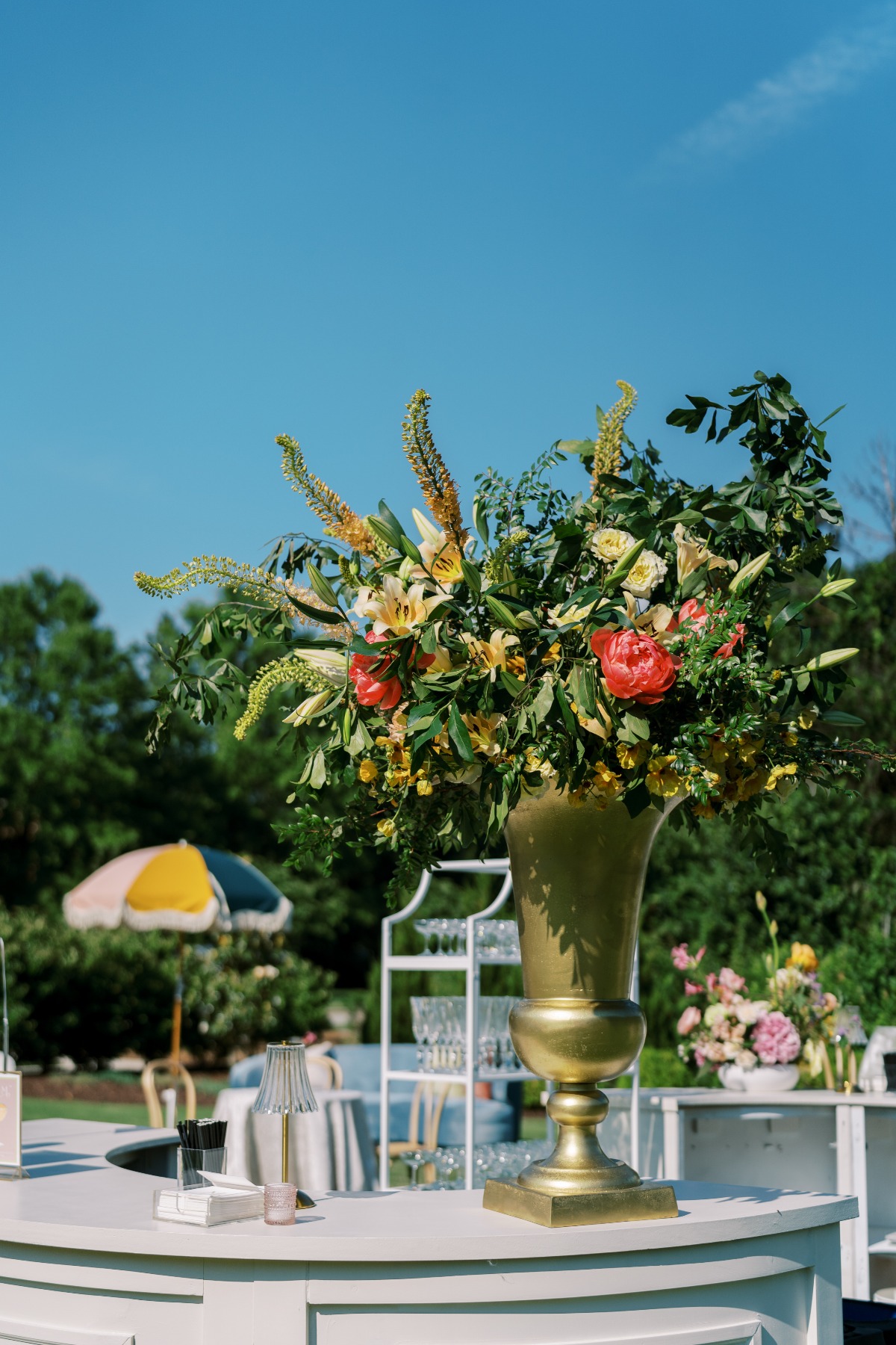 large gold vase