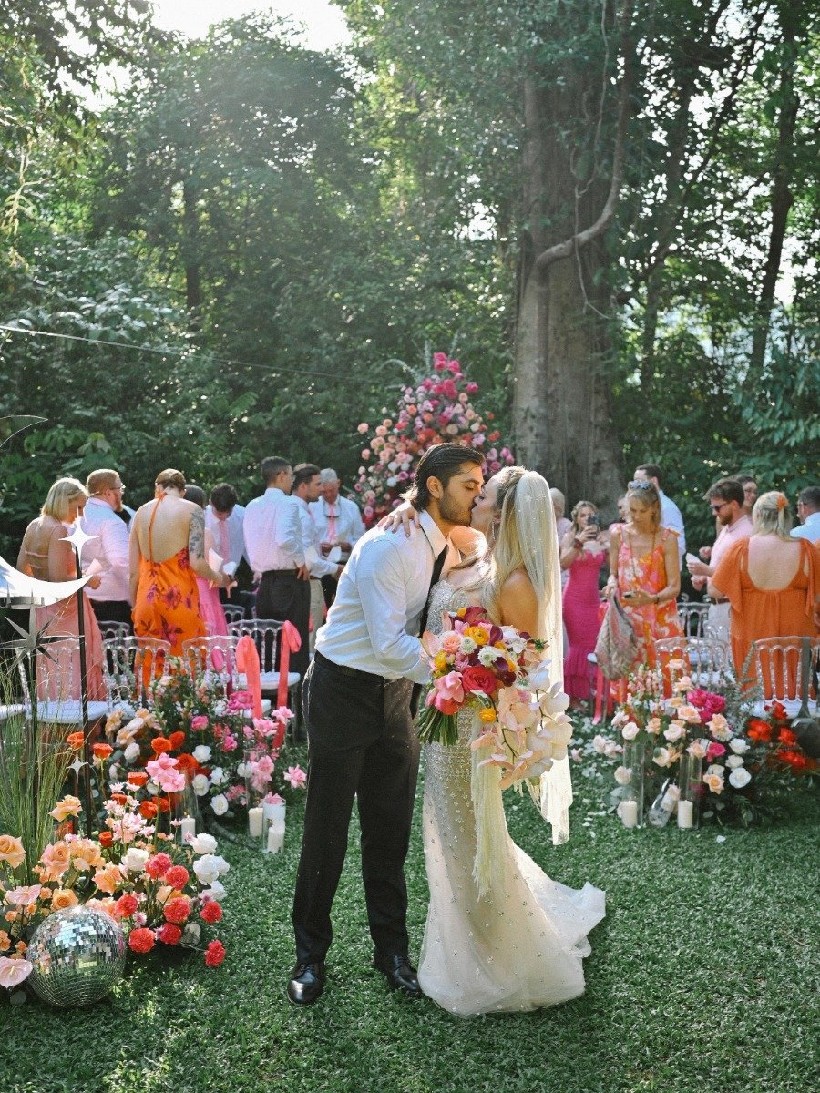 This Colorful Forested Wedding Is Giving Us All The Boho Barbie Vibes