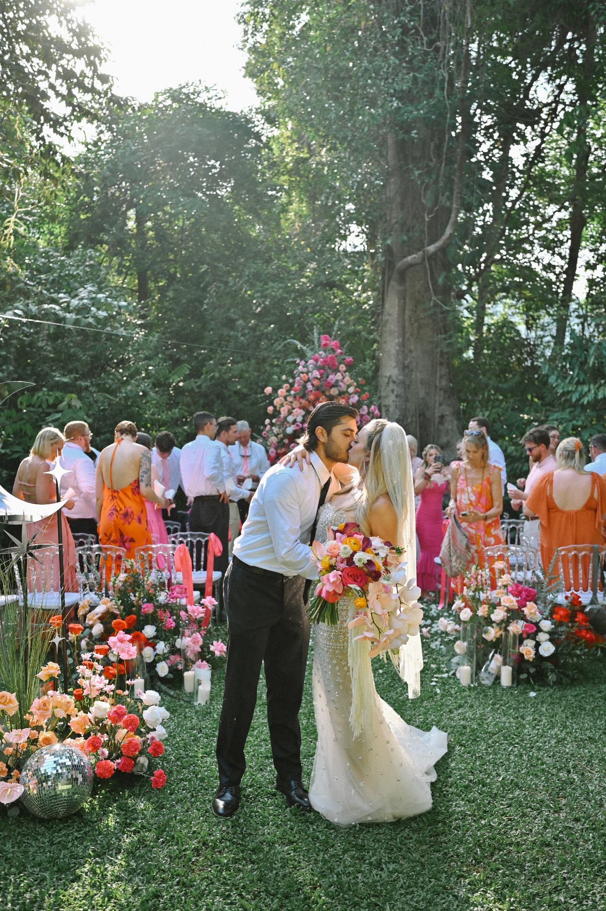 Boho Pink Wedding Ceremony