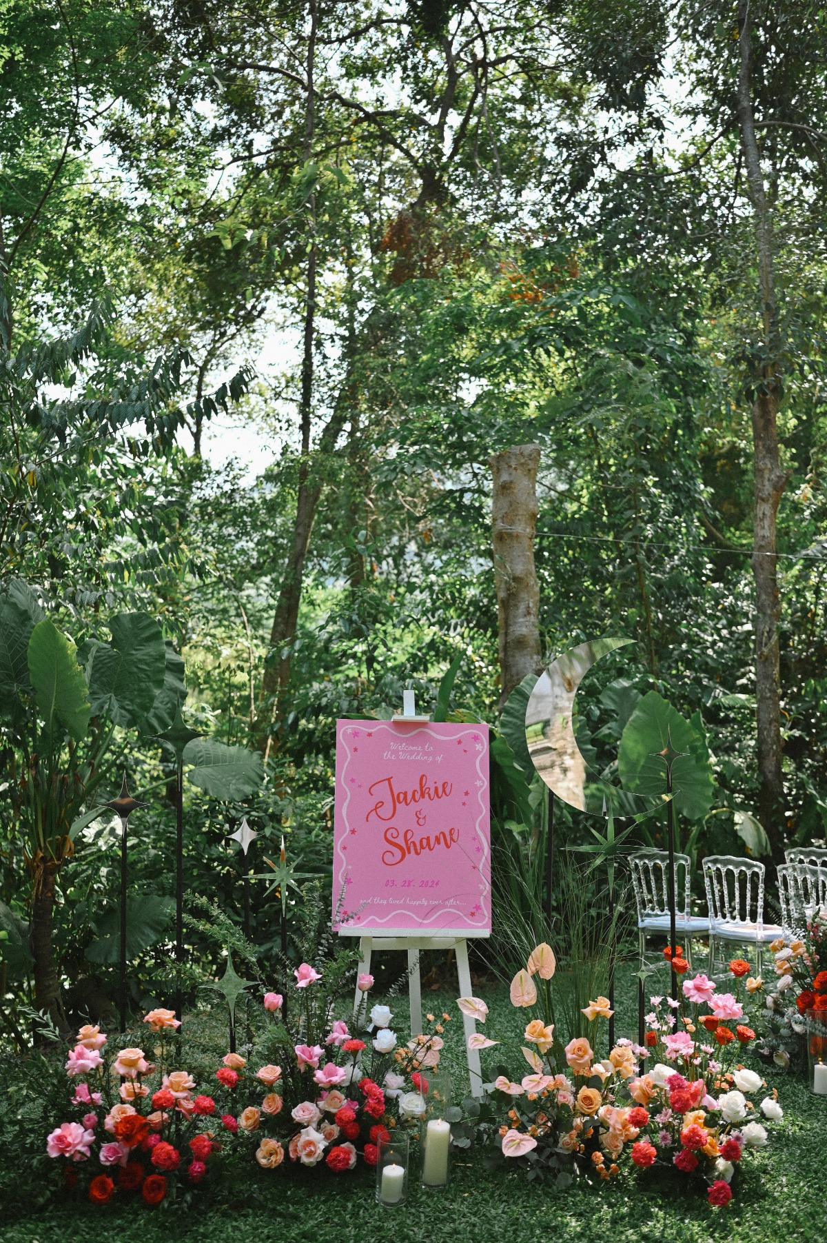 Welcome Sign With Whimsical Flowers