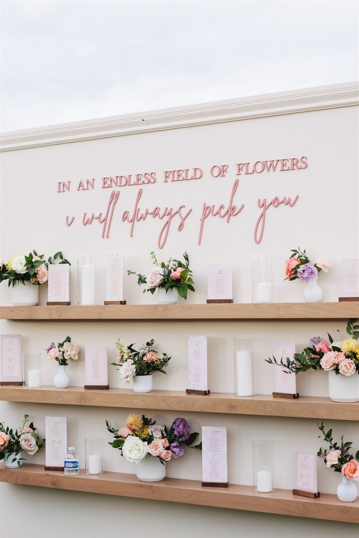 wildflower themed escort wall