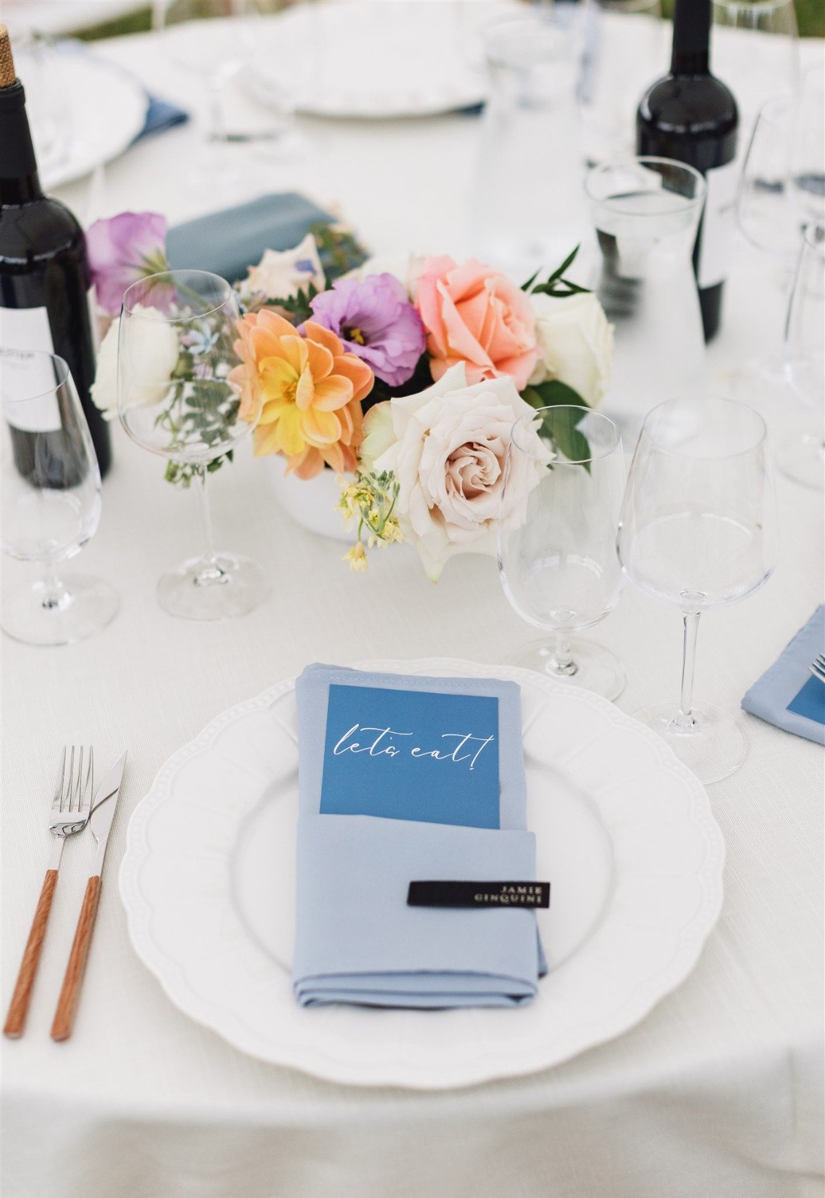 modern pastel blue wedding decor