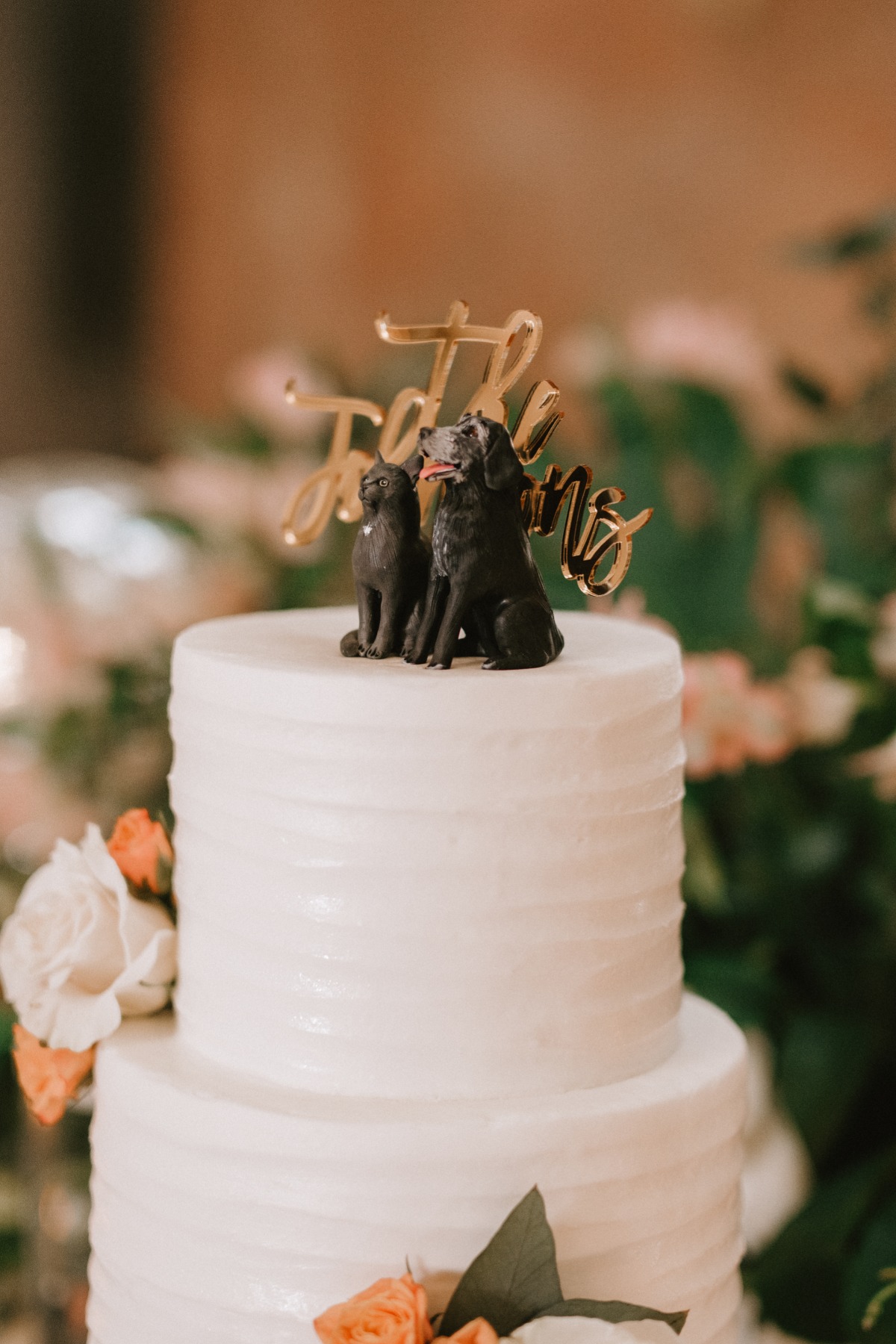 custom dog and cat wedding cake topper