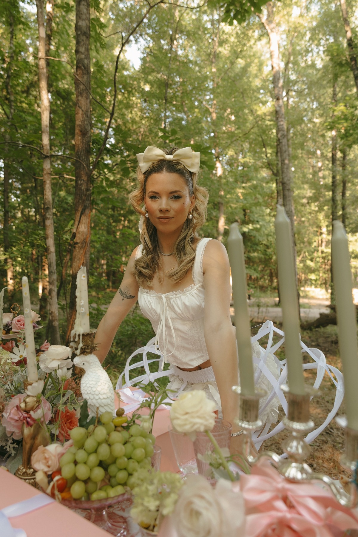 marie antoinette bridal shower in the woods