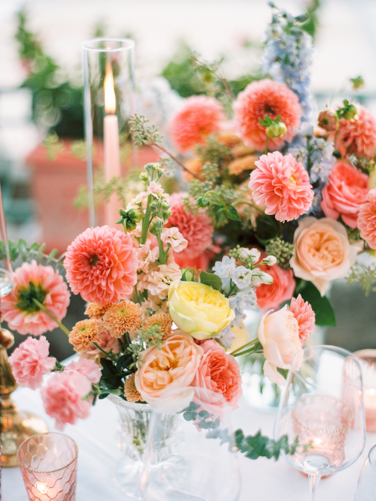 coral orange and yellow wedding flowers