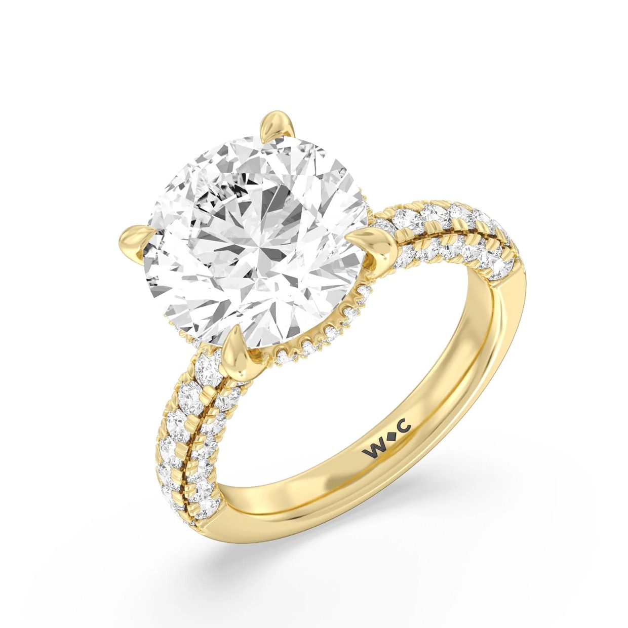 Stately Pave Side Stone Ring