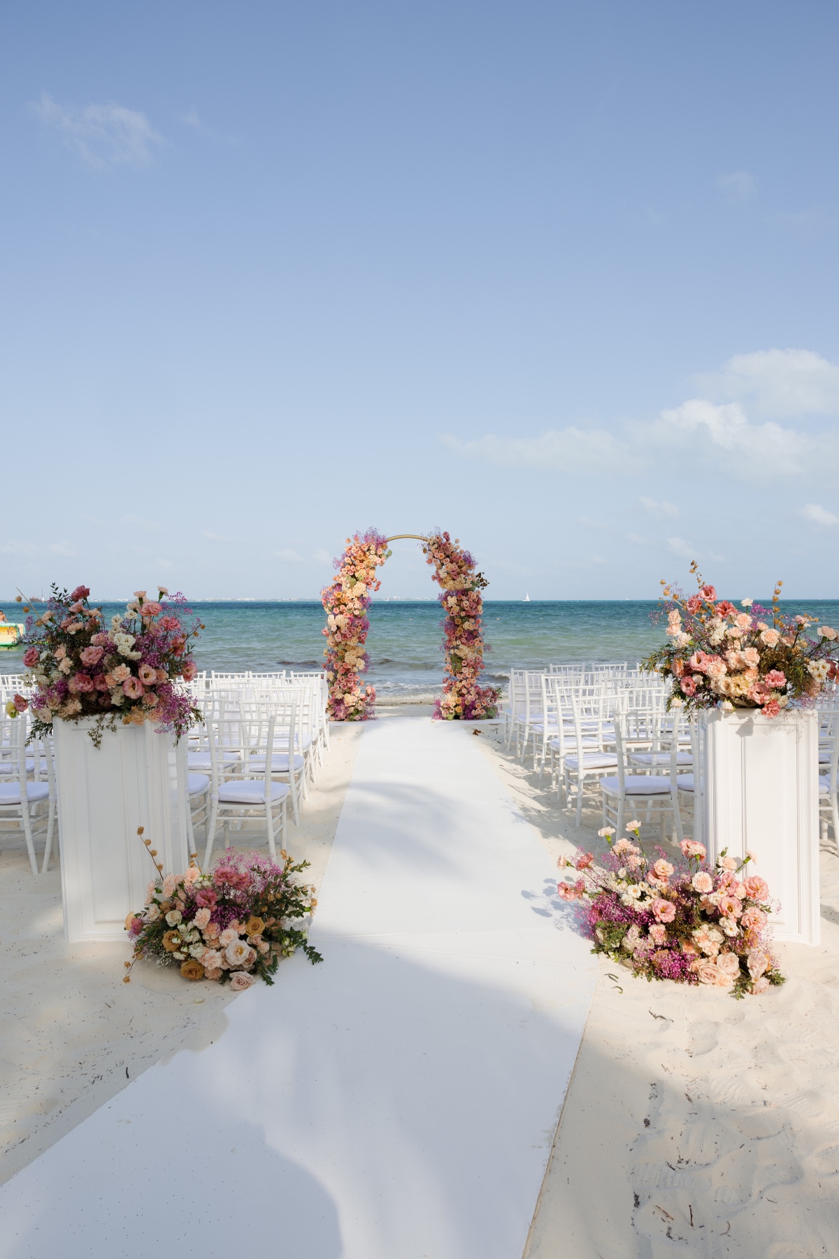 peach and blush beach wedding ceremony ideas