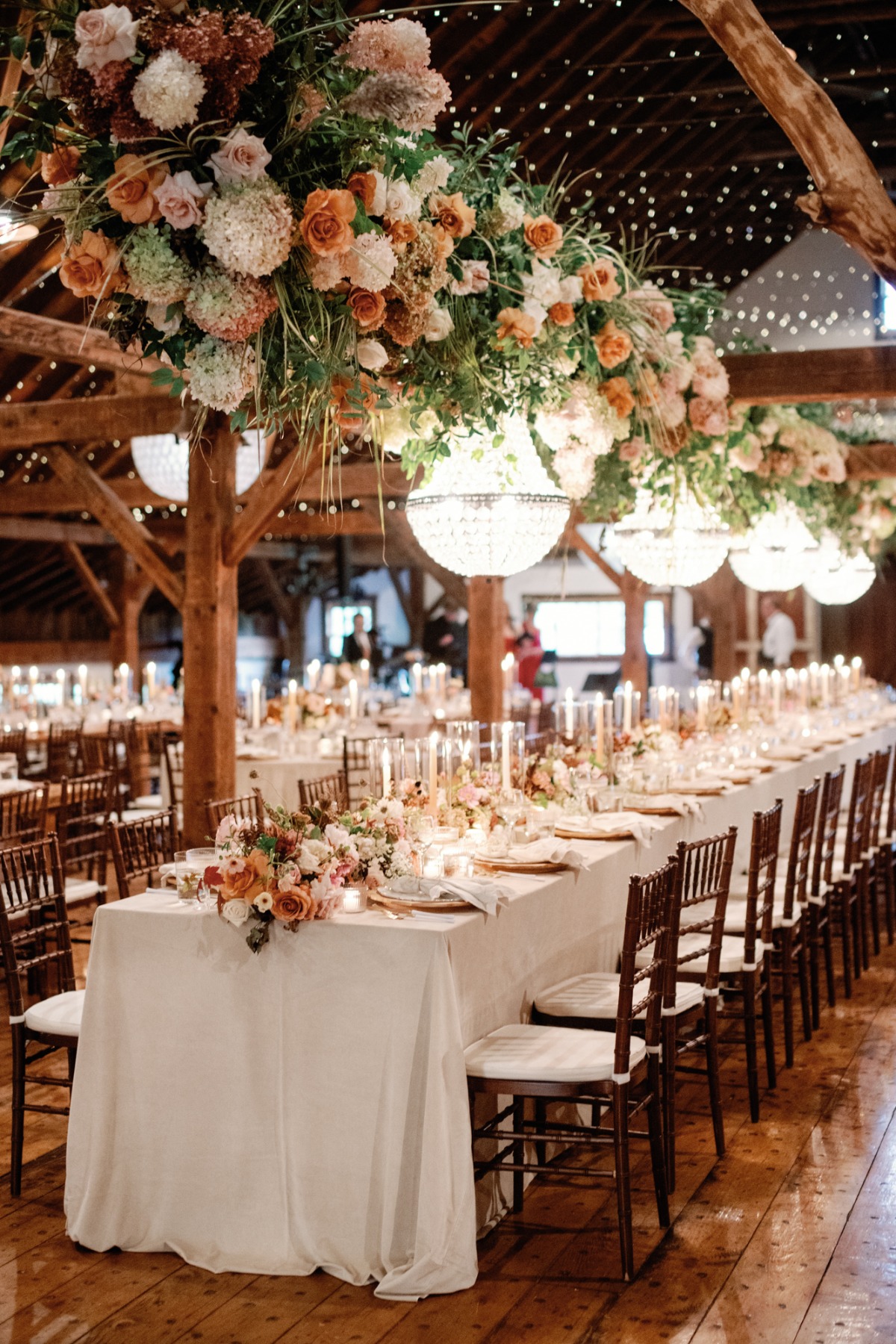 vintage barn wedding reception