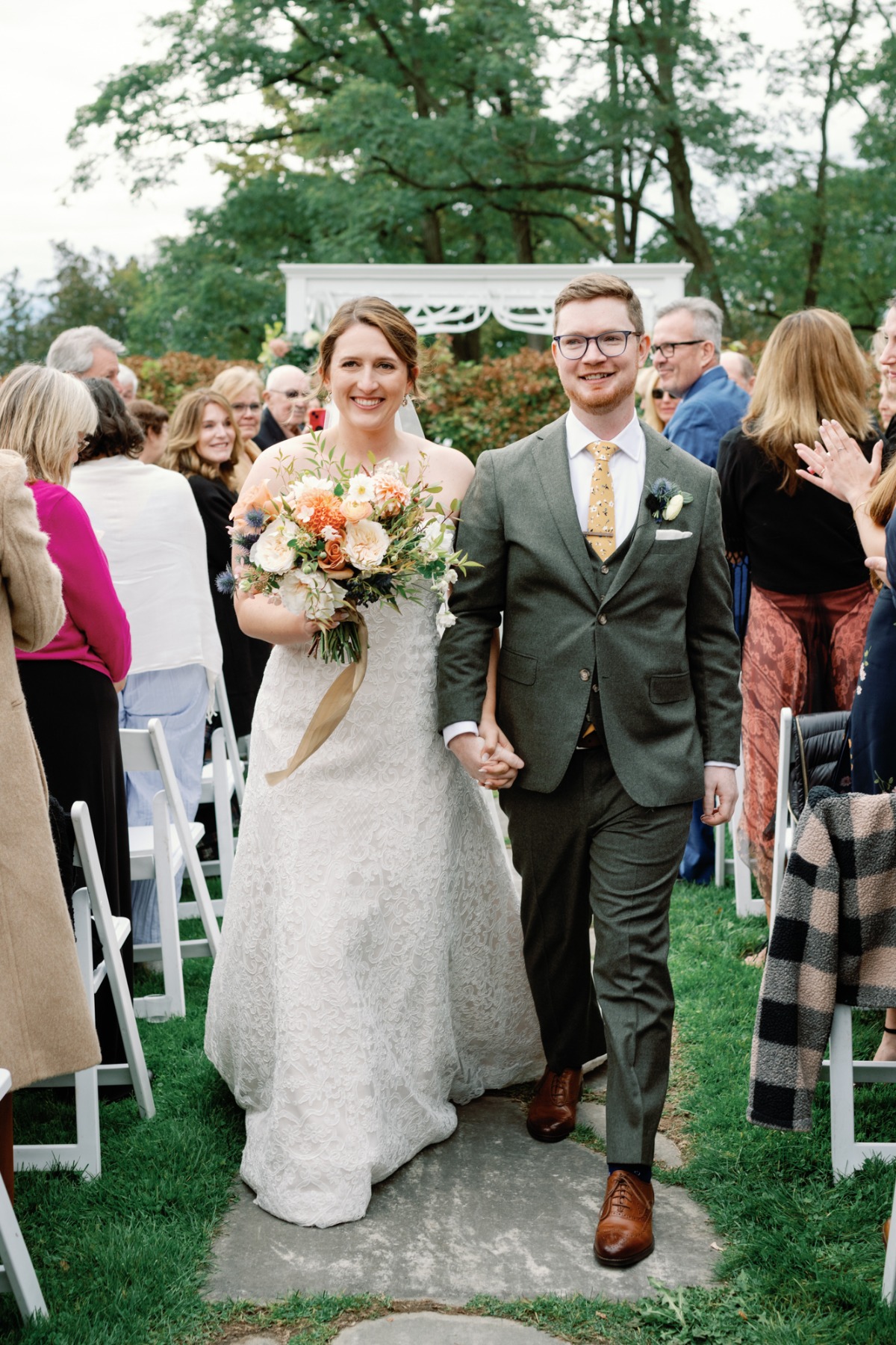 textured crepe wedding dress