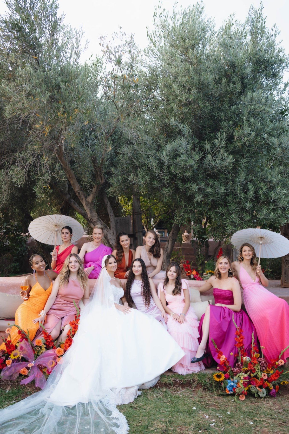 colorful bridesmaids