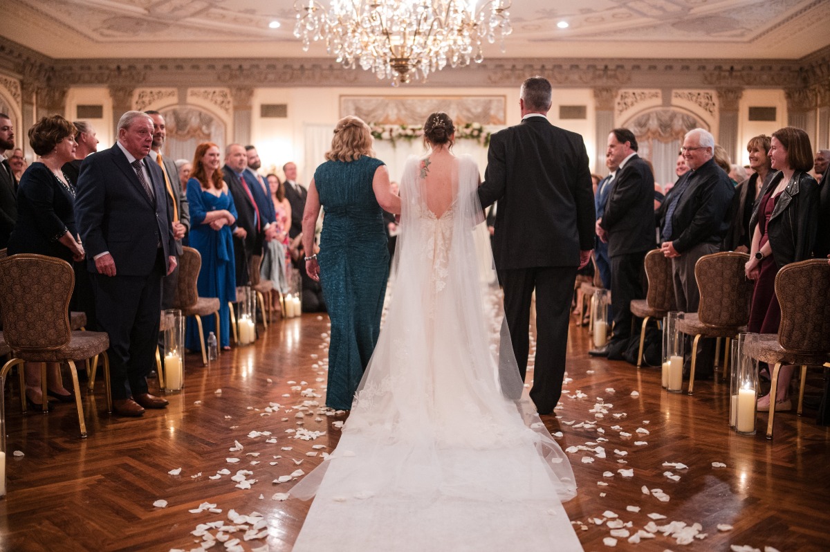 small ballroom wedding ceremony