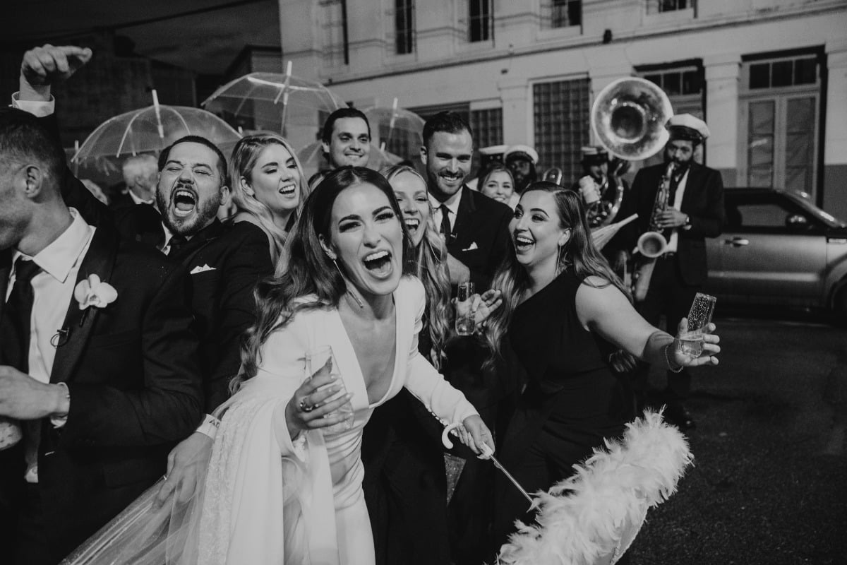 second line at wedding in new orleans