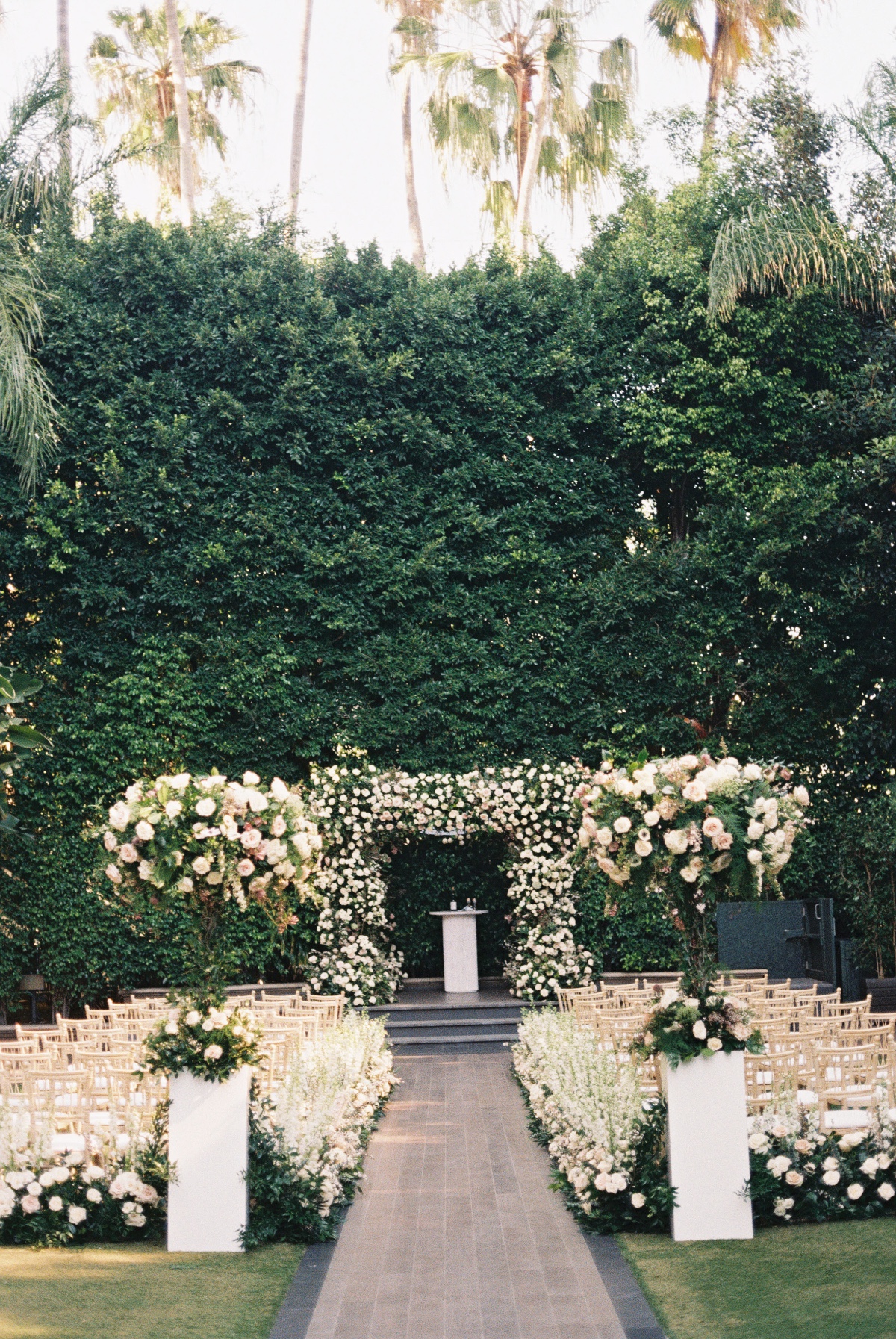 floral chuppah for wedding ceremony with roses