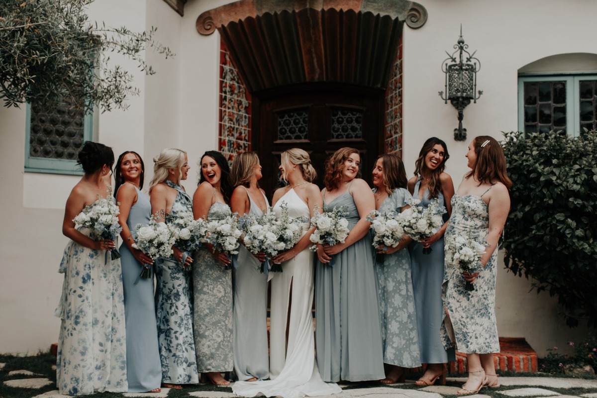 mix and match dusty blue bridesmaid dresses