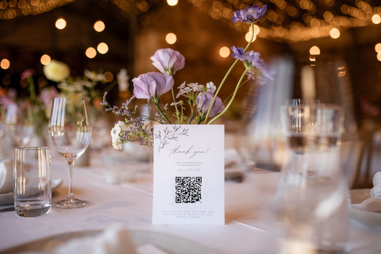 where to put photo sharing qr code at wedding never miss moments