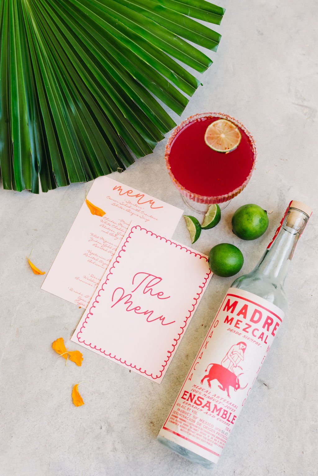 mezcal cocktail for desert wedding