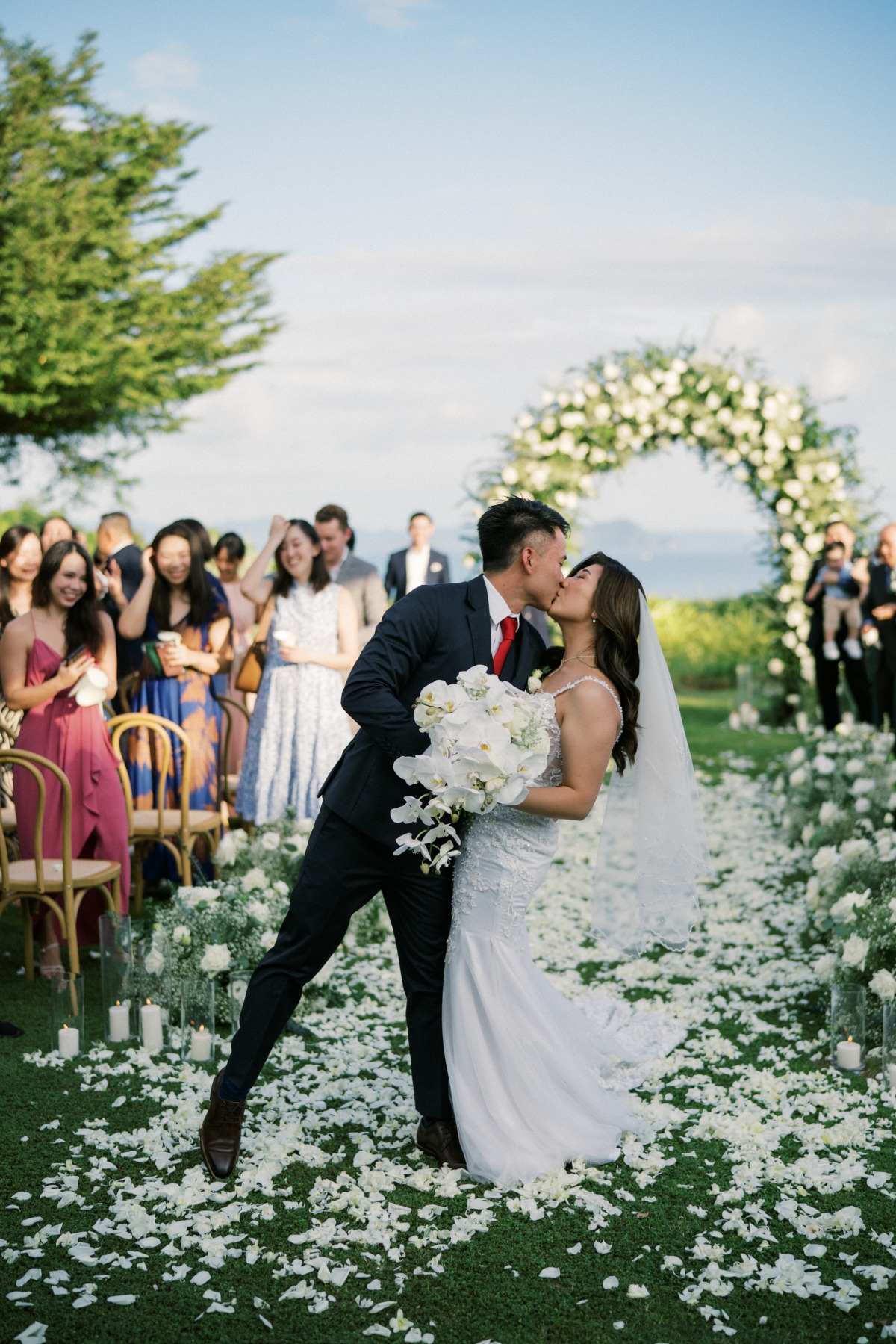 green and white destination wedding inspiration