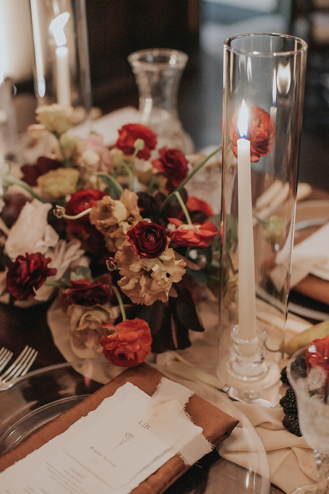 fall wedding color palette tablescape