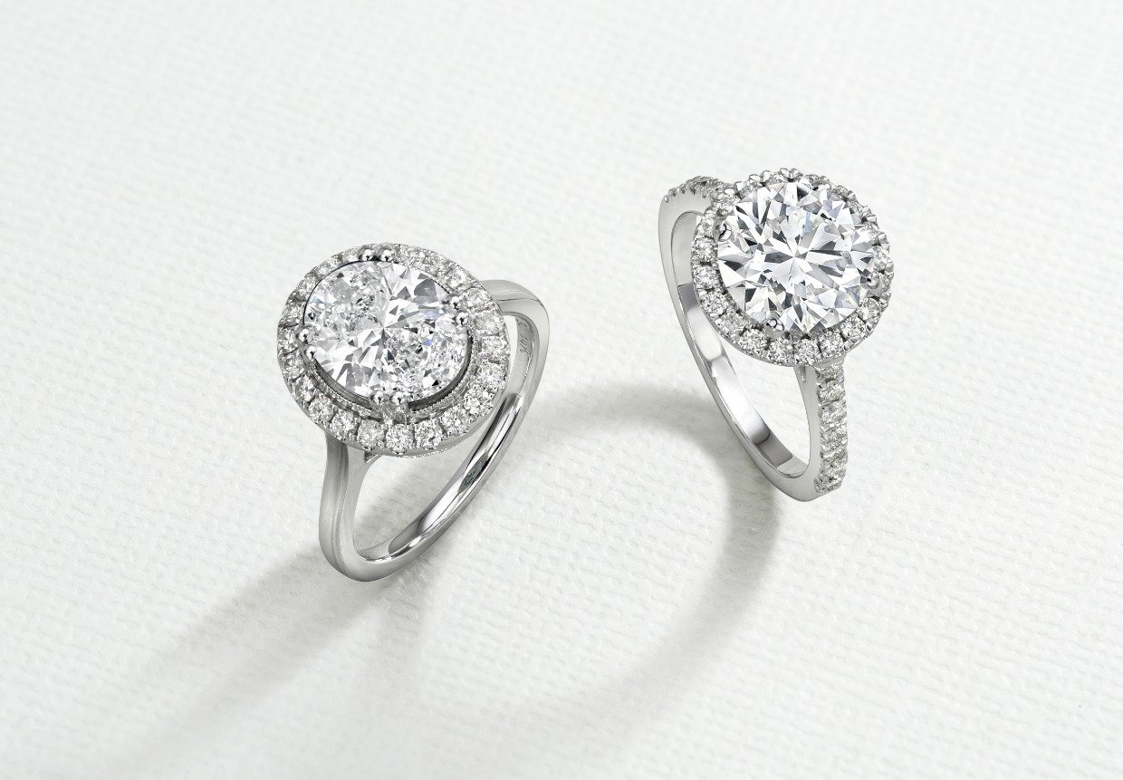 large halo diamond engagement rings from diamond wish