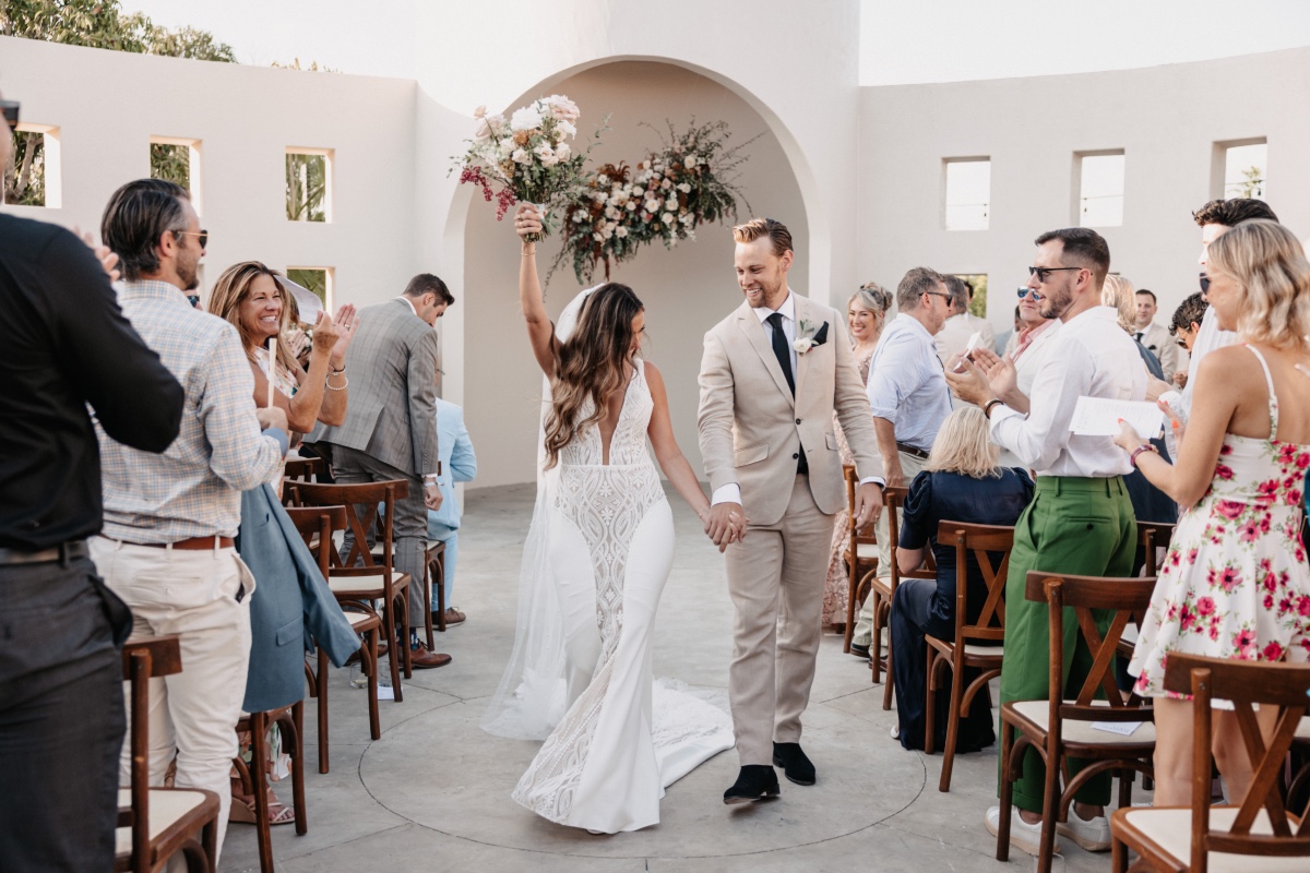 deep v-neck wedding dress