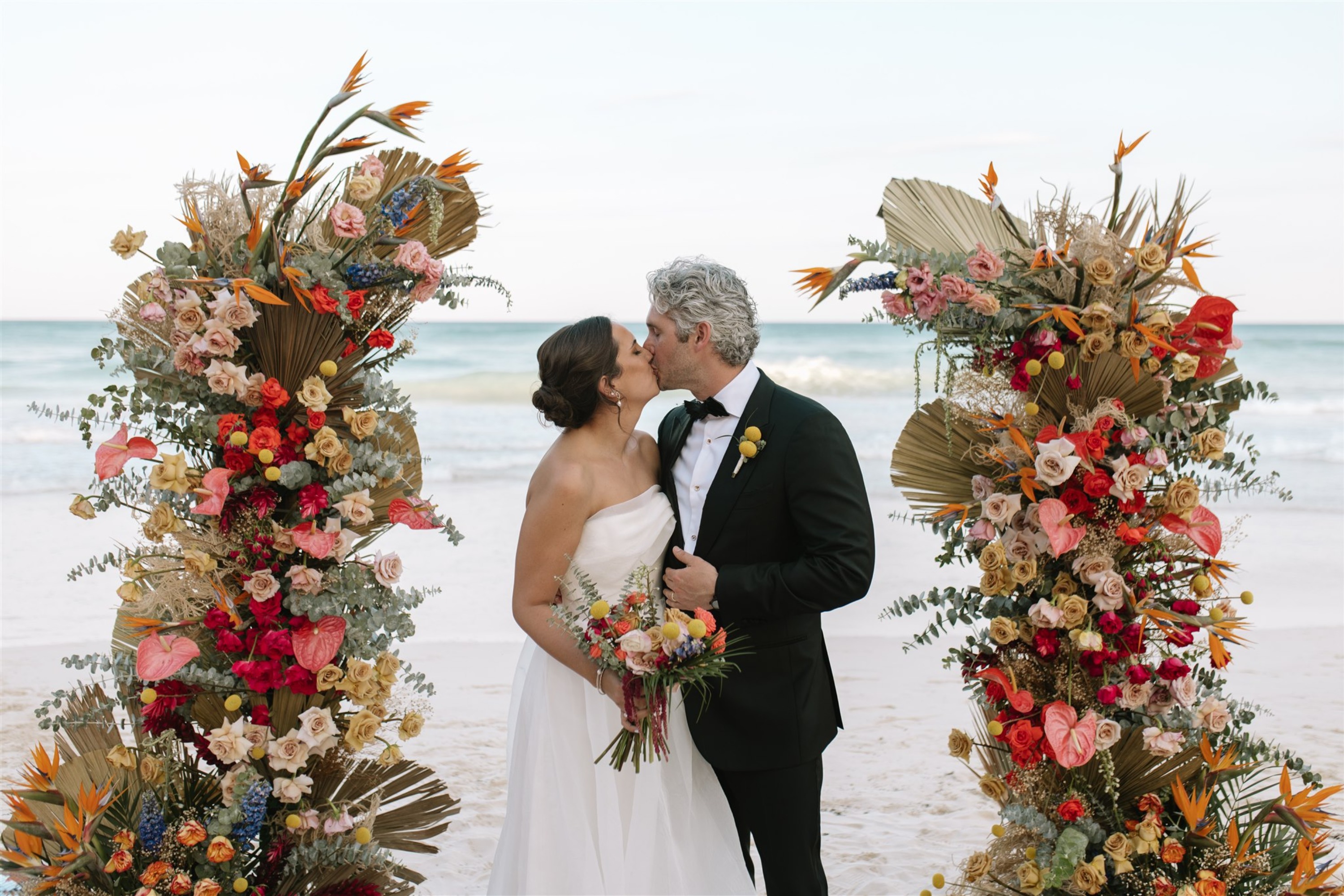 tropical floral arch for wedding