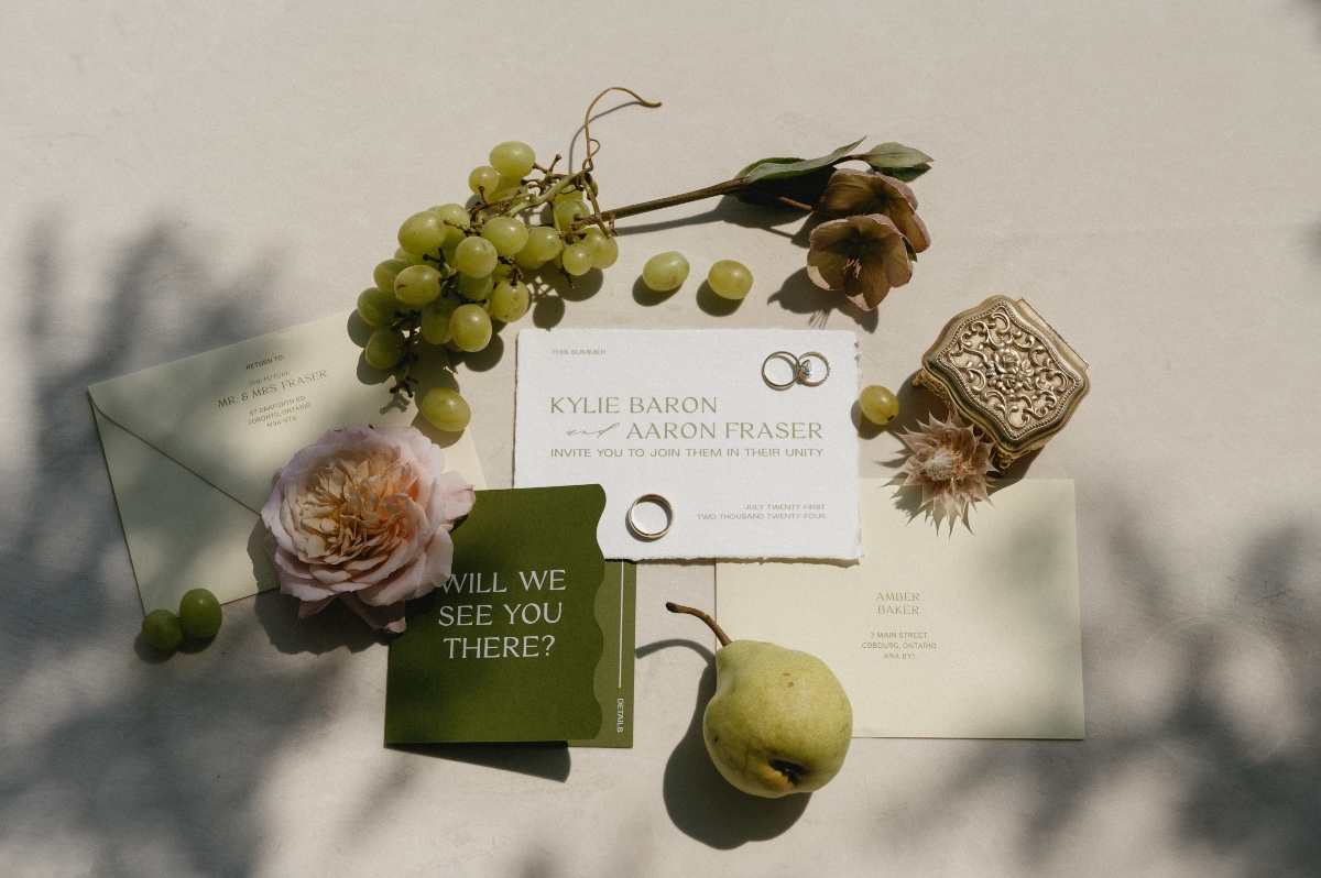 olive wedding invitations