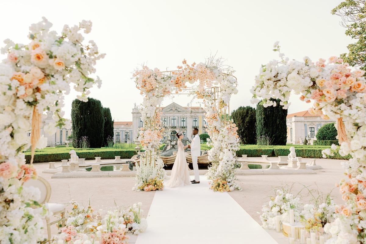 royal peach wedding inspiration