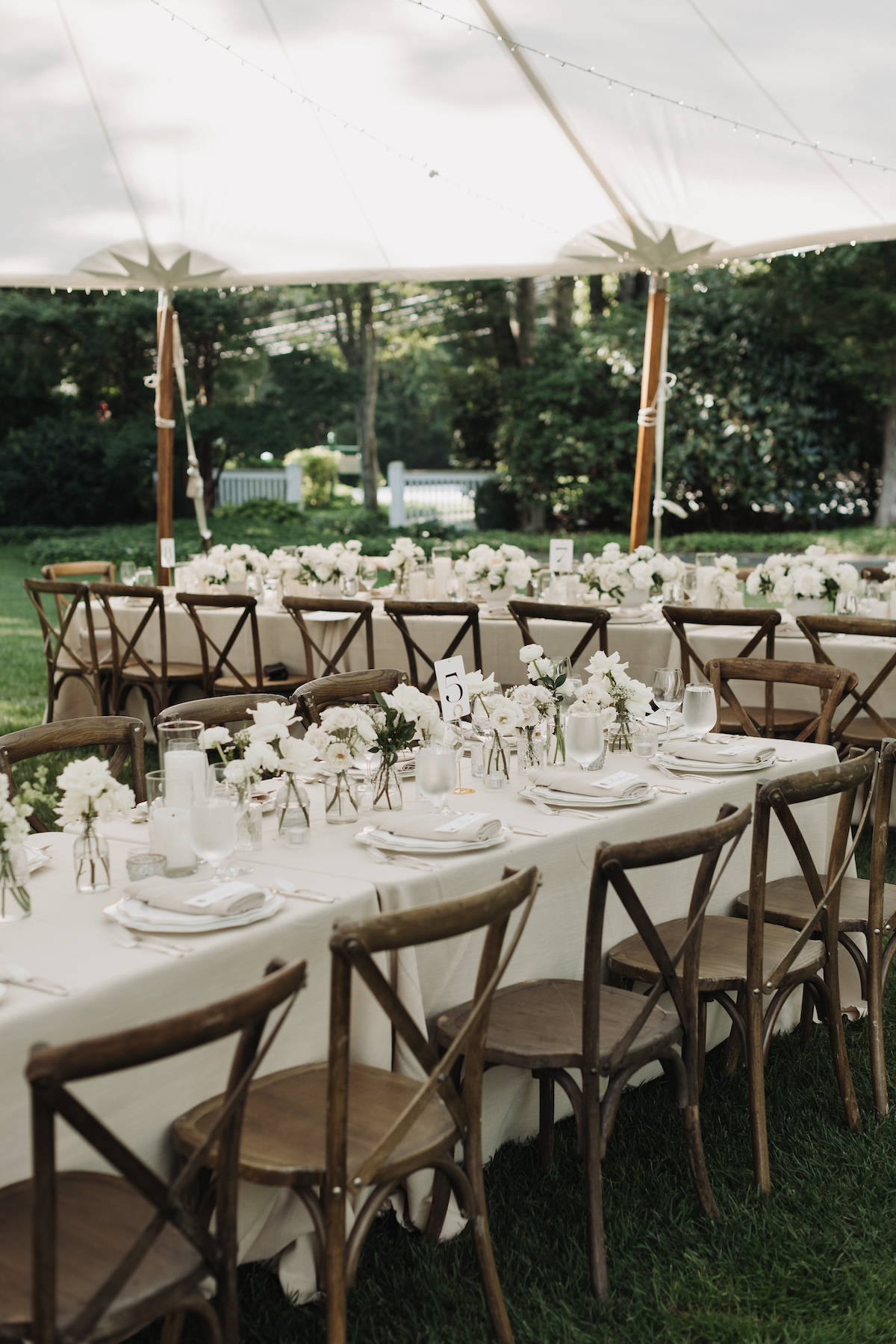 white and khaki reception 