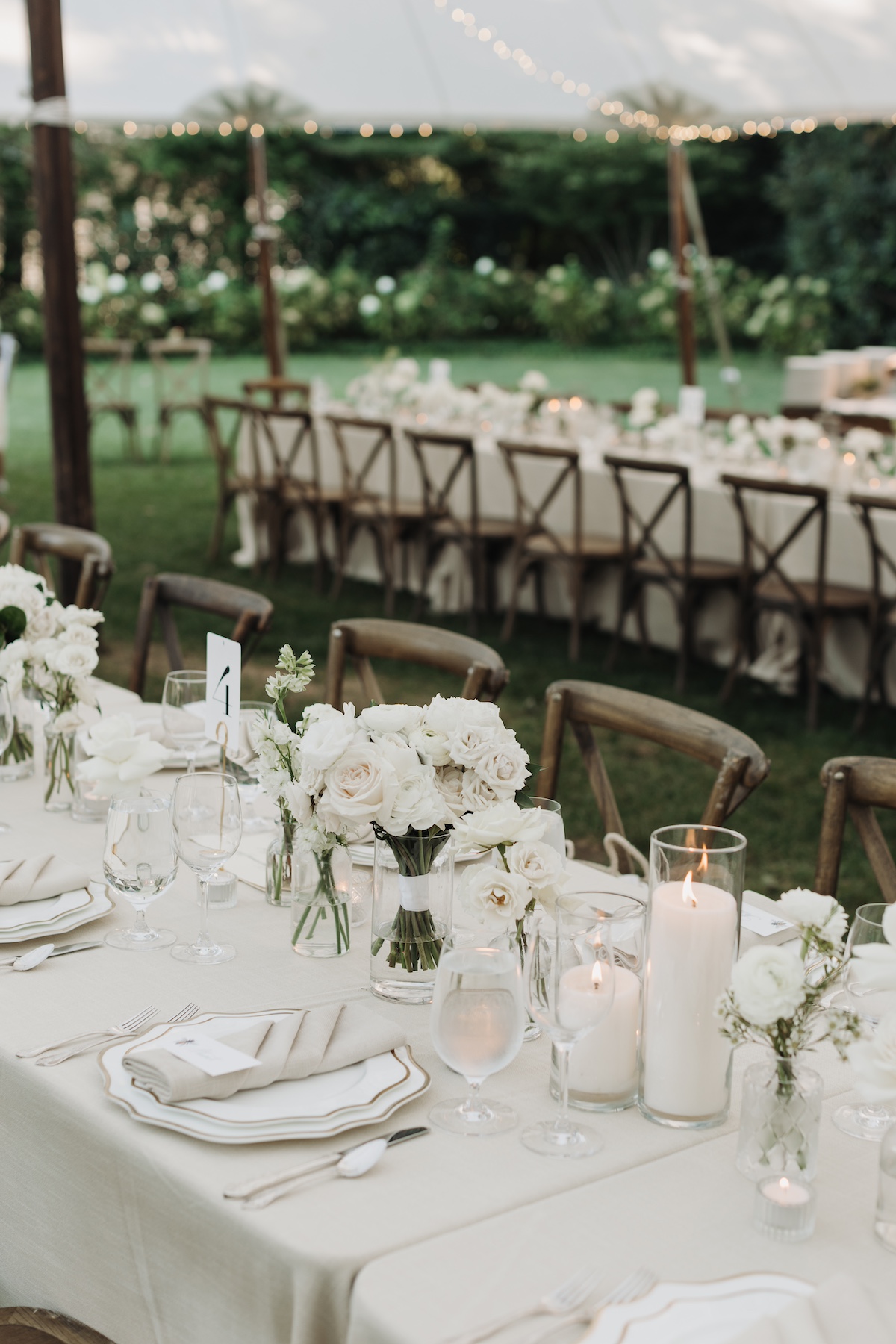 white rose centerpieces