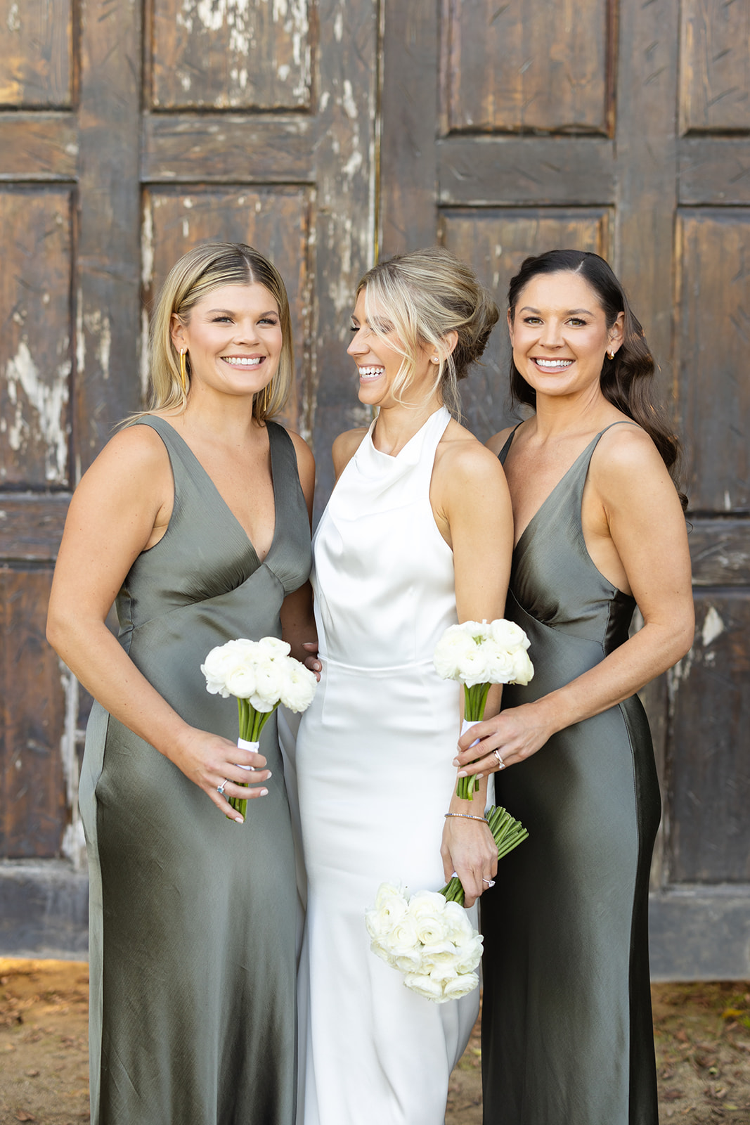 sage satin bridesmaid dresses