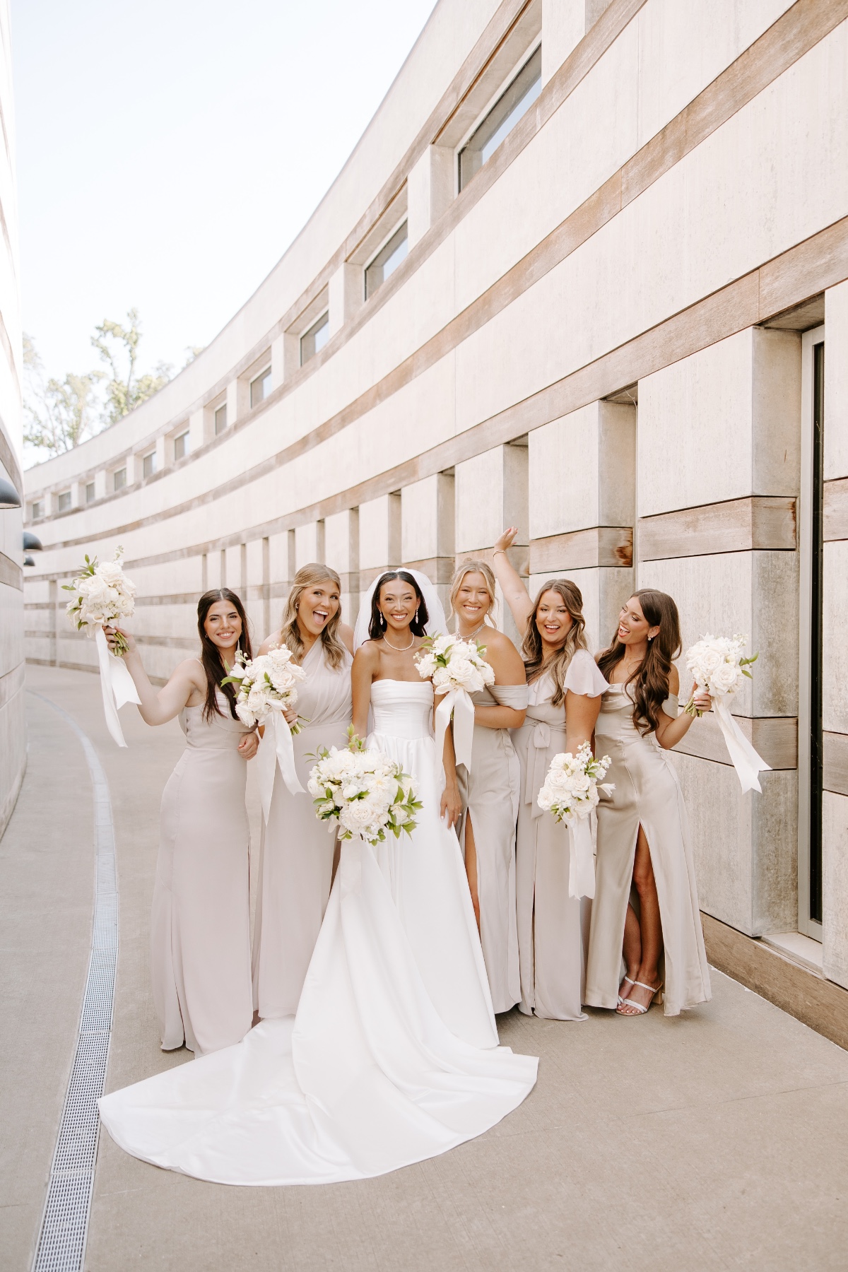 beige bridesmaid dresses