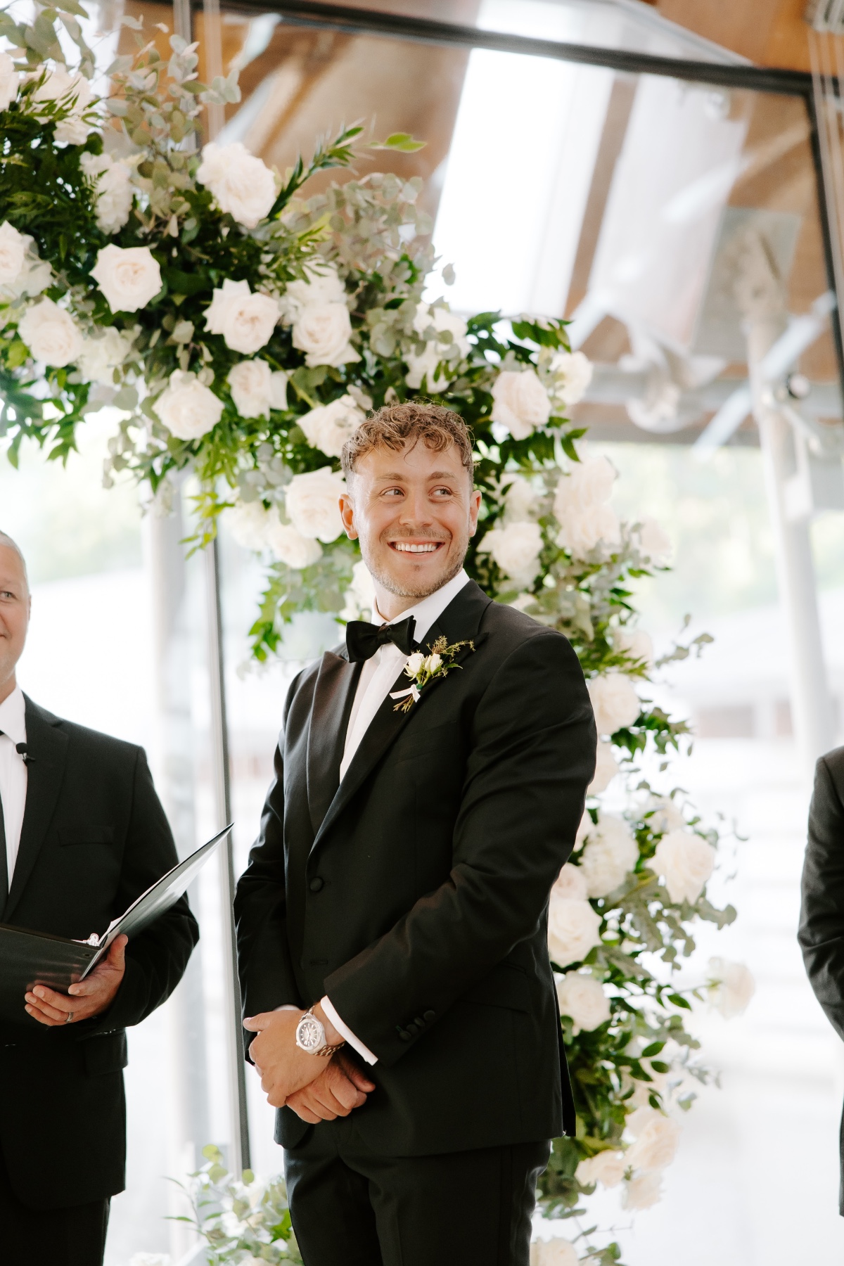 wedding ceremony at modern art museum