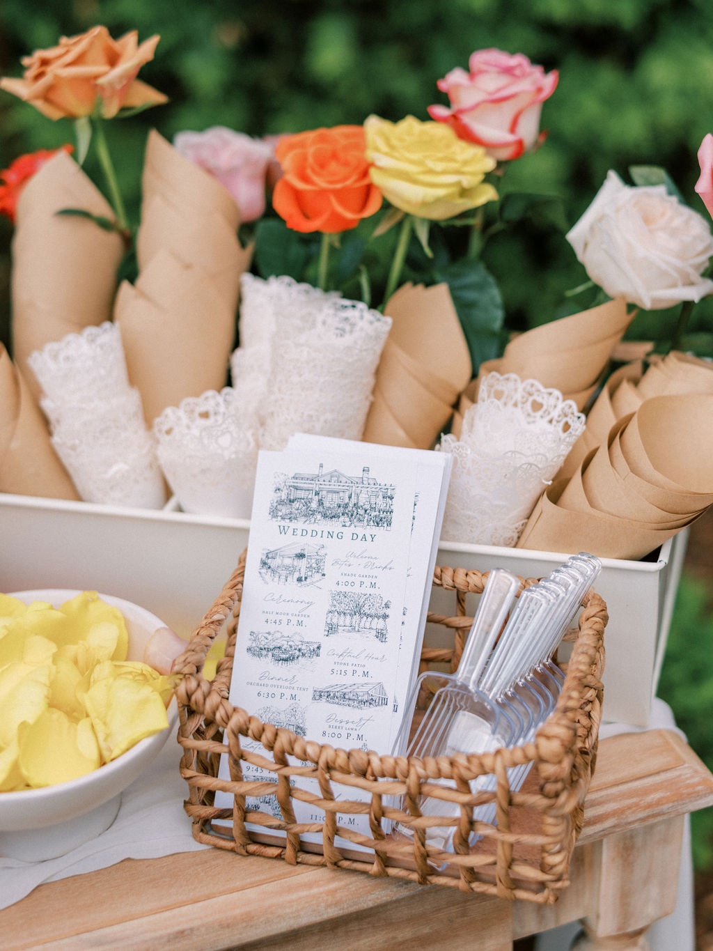 petal toss bar for wedding ceremony