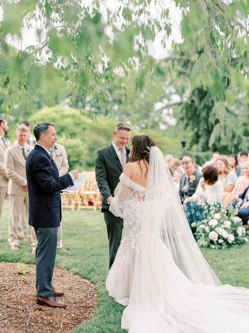 outdoor garden wedding ceremony in virginia