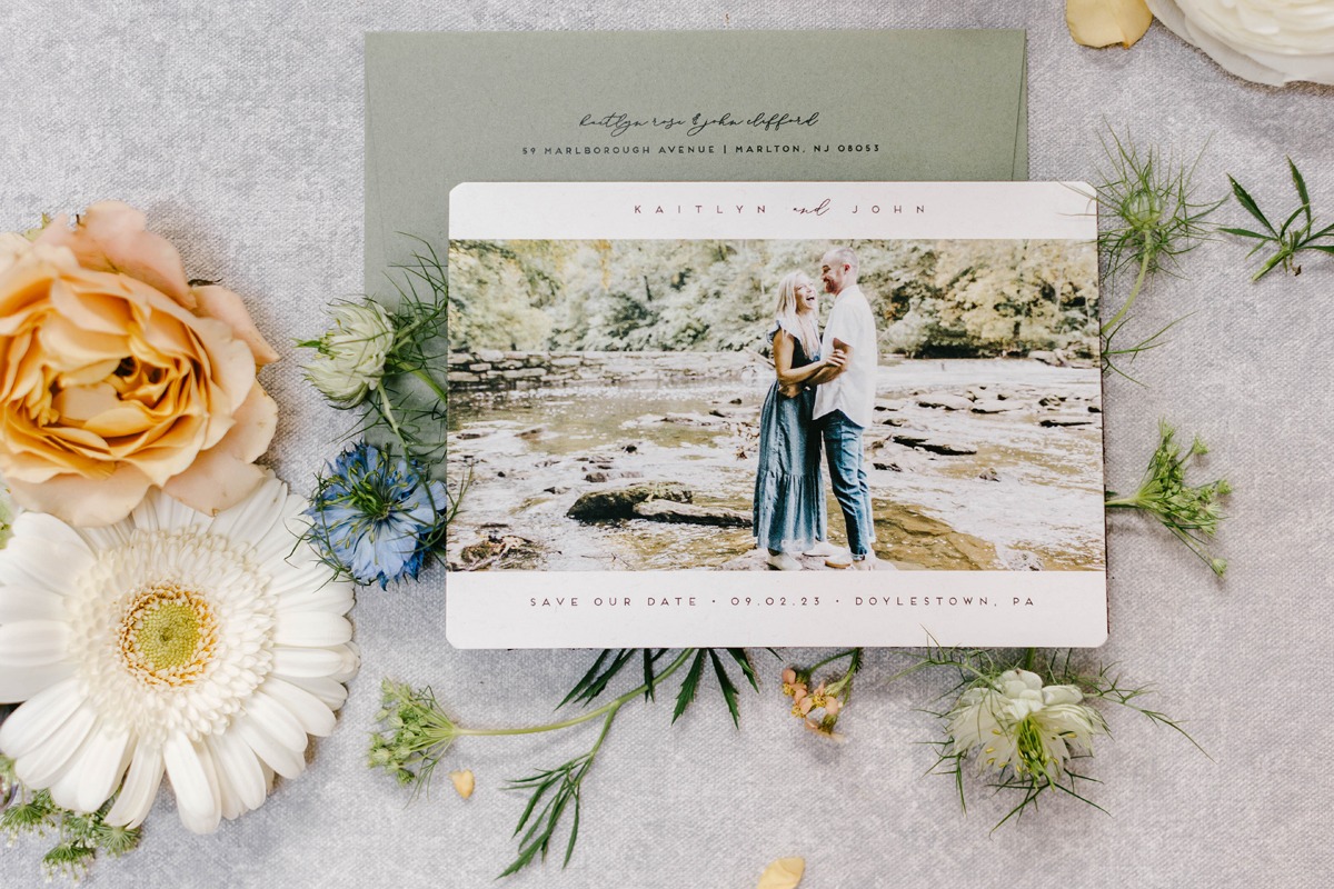 sage and ivory save the dates